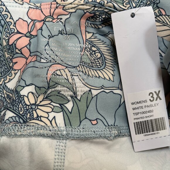 Tahari Sport Women Paisley Printed Workout Athleisure Pockets Capri Pants New 3X - Picture 3 of 6